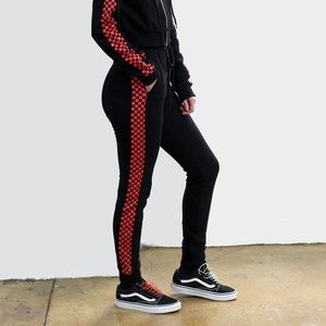 Danielle Guizio Checkered Tracksuit Pant